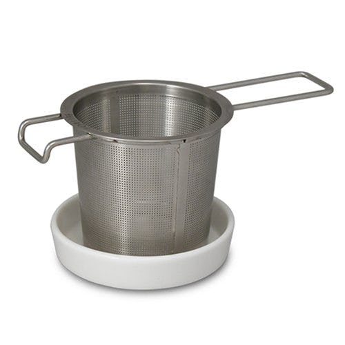 Gray Stainless Steel Mesh Tea Infuser Tea Leaf Strainer Filter Lid