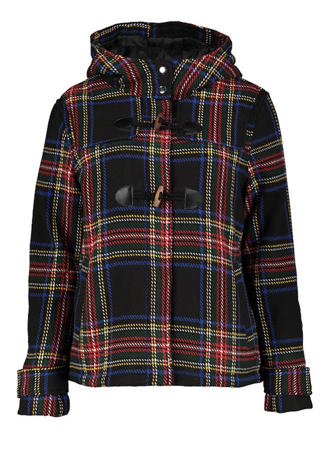 Multicoloured Check Duffle Jacket