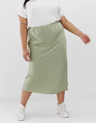 Bias Cut Satin Slip Skirt