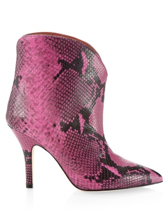 Paris Texas Python-Embossed Leather Ankle Boots