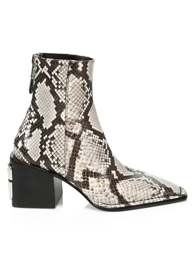 Alexander Wang Parker Roccia Snake Print Embossed Leather Ankle Boots