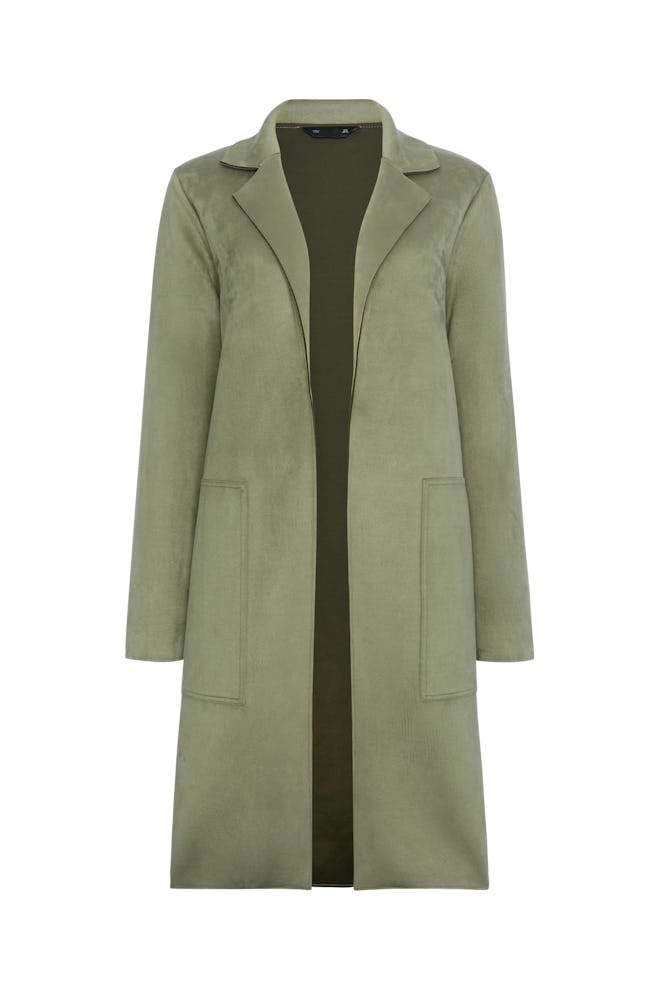 F&F Khaki Suedette Duster Coat