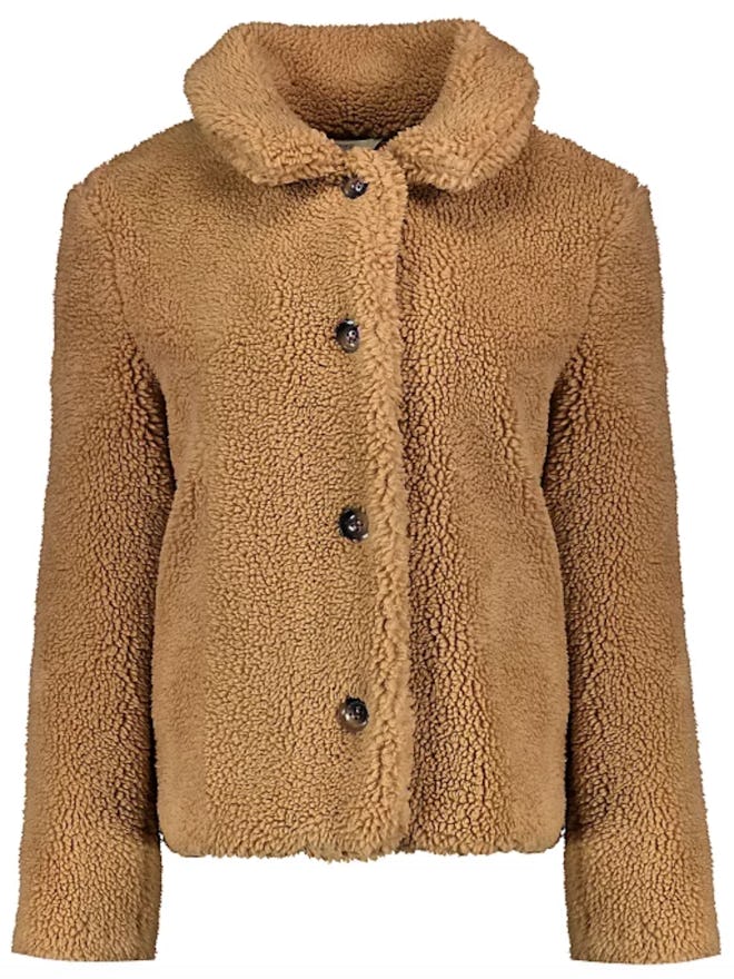 Brown Borg Button Fastening Coat