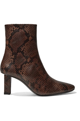 Brando Snake-Effect Leather Ankle Boots