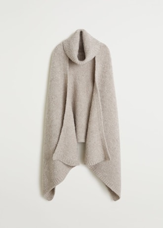 Stand Neck Cape in Beige