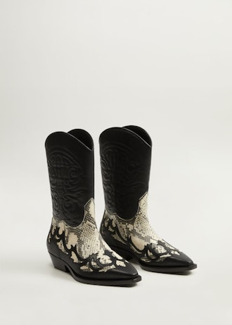 Leather Cowboy Ankle Boots
