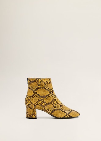 Snake-Effect Ankle Boots