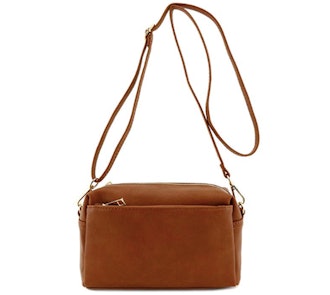 Triple Zip Small Crossbody Bag