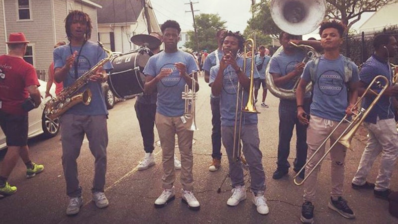 A boy Orchestra at the streets of New Orleans