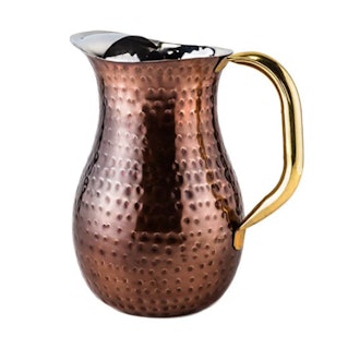 Hand-hammered 2.25-quart Copper Plated Water Pitcher