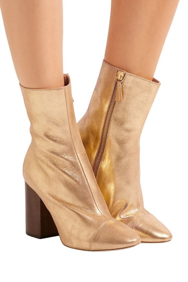 Brother Vellies Bianca metallic textured-leather ankle boots