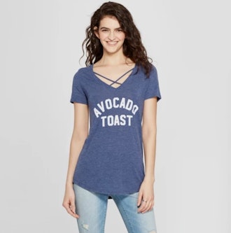 Women's Short Sleeve Avocado Toast Graphic T-Shirt