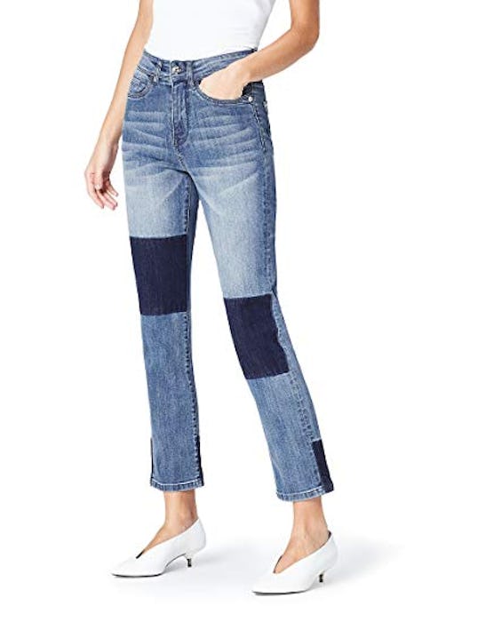 find. Straight Leg High Rise Contrast Jeans