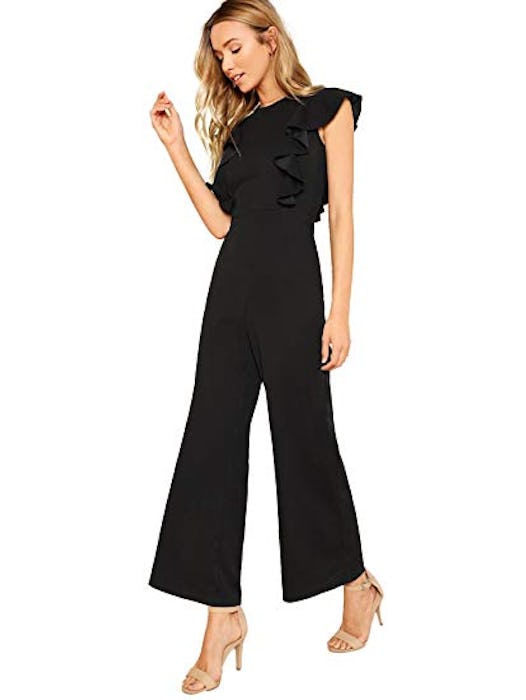 Romwe Ruffle Trim Jumpsuit