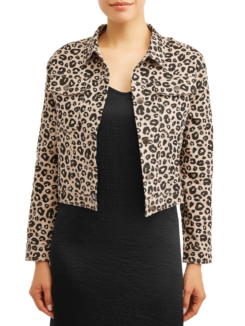 Women's Leopard Print Trucker Jacket