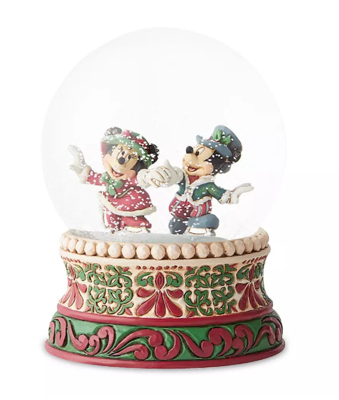 Mickey and Minnie Mouse Victorian Christmas Snowglobe by Jim Shore