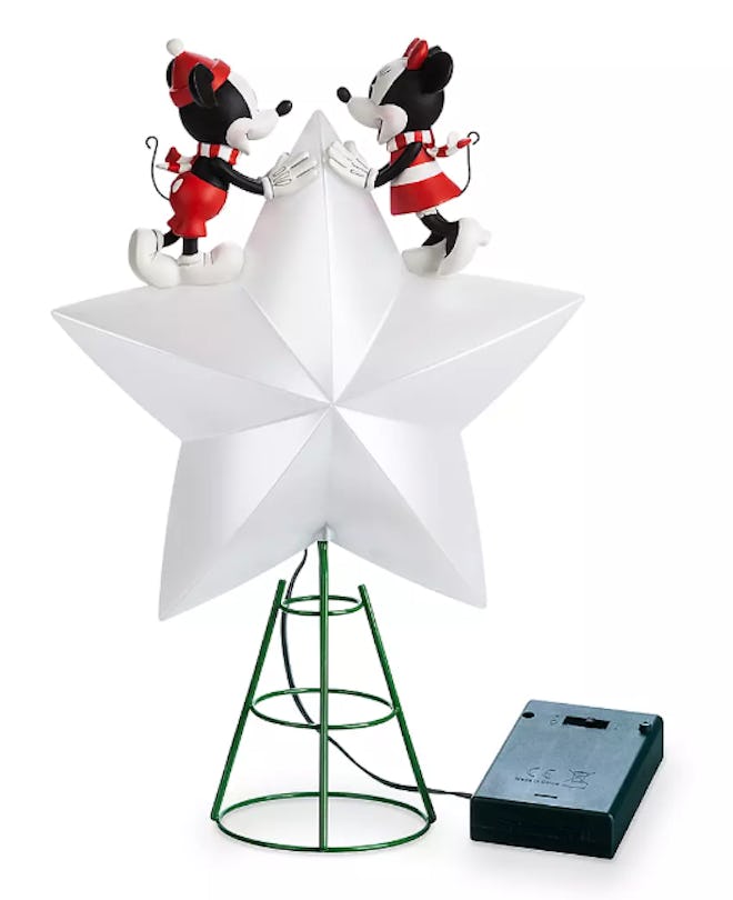  Mickey and Minnie Mouse Light-Up Holiday Tree Topper