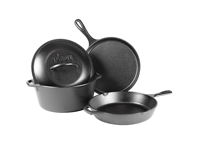 Lodge Cast Iron Cookware Set (4 Pieces)