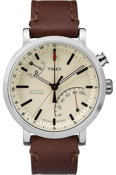 Timex  Unisex Metropolitan+ Brown/Silver-Tone/Tan Watch, Leather Strap