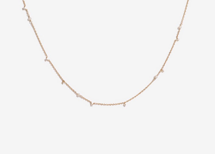 Parsley Gold 925 Silver Seed Pearl Necklace