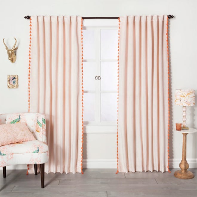 Velvet Curtain Panel With Tassels 