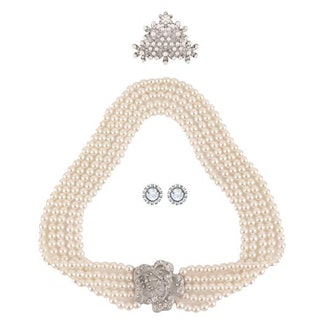 Utopiat Audrey Hepburn Breakfast at Tiffany's Bridal Pearl Jewelry Set