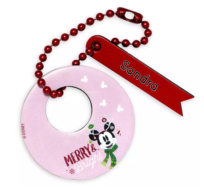 Mickey Mouse ''Merry & Bright'' Holiday Leather Luggage Tag – Personalizable