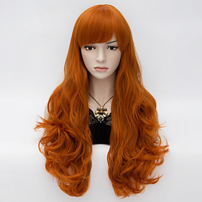 Long Wavy Orange Halloween Wig