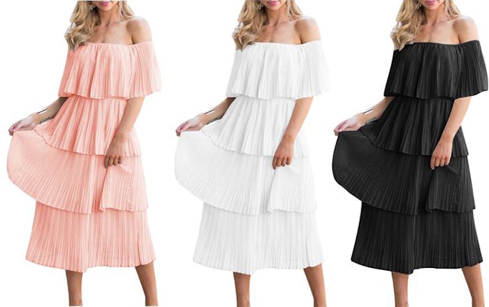 ETCYY Tiered Ruffle Midi Dress