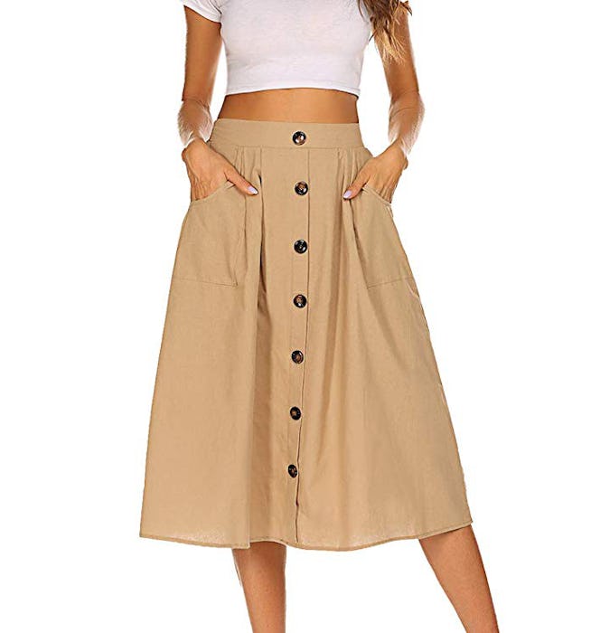 Naggoo Front Button Midi Skirt 