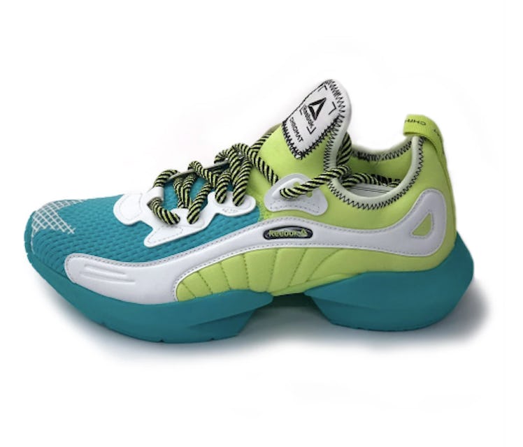 Reebok x Chromat Sole Fury Shoes in Solid Teal/Neon Lime/White