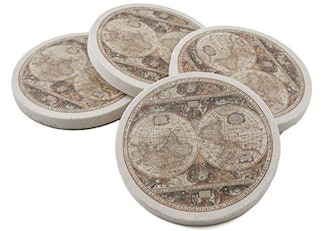 Thirstystone Old World Passages Painted Sandstone Coaster Set (4-Pack)