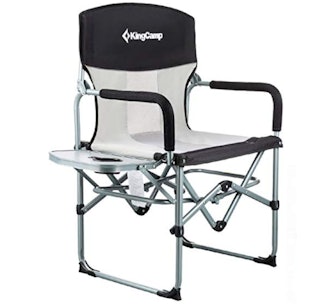 KingCamp Heavy Duty Compact Camping Folding Mesh Chair with Side Table and Handle