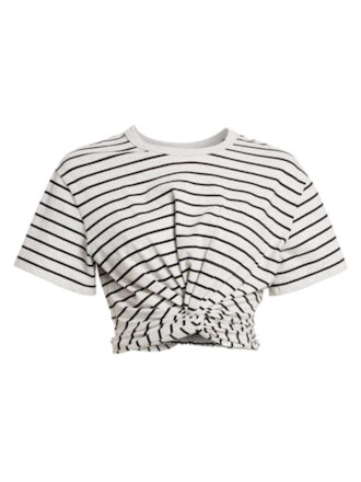 Striped Twist Crop T-Shirt