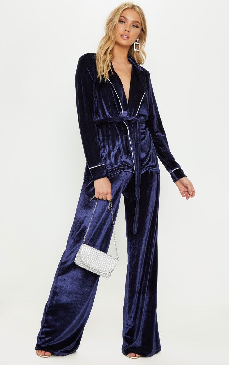 velour trouser suit