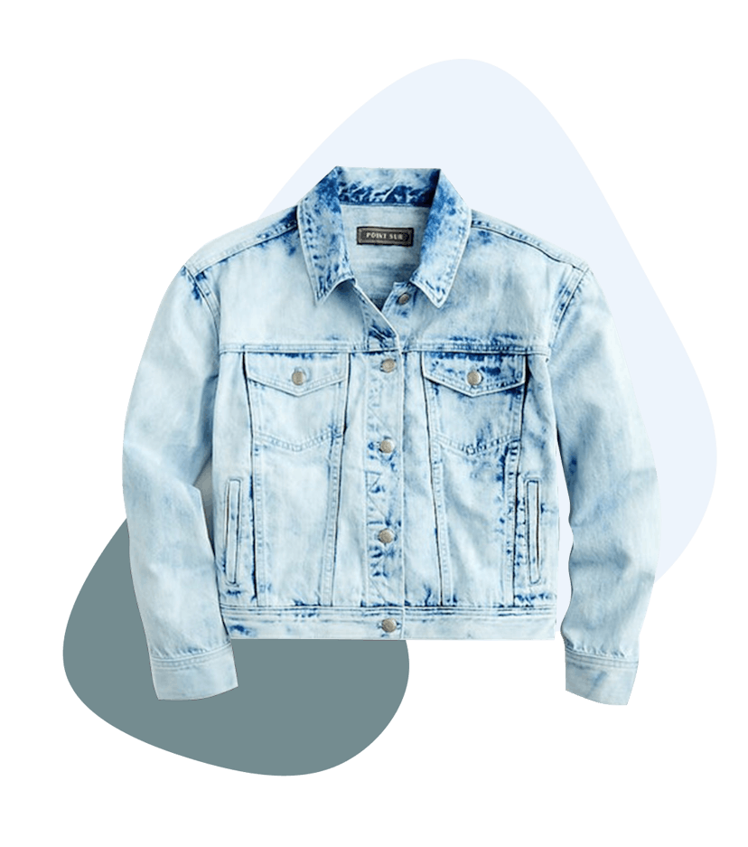 Point Sur Cropped Denim Jacket In Cloud Wash