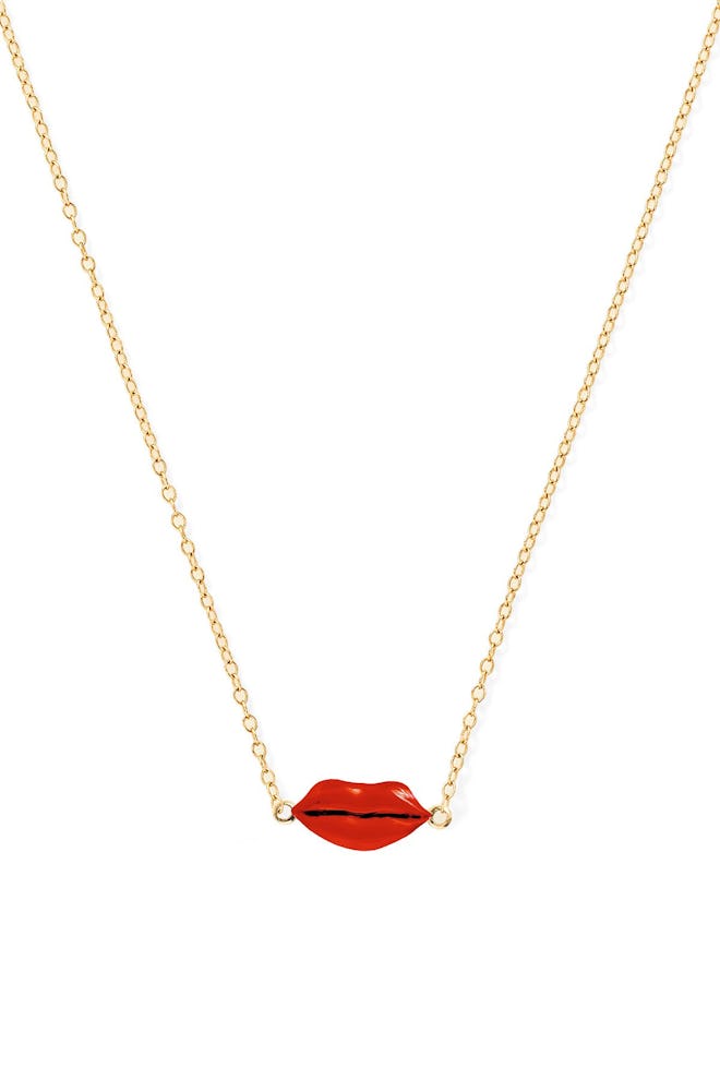 Enamel Lip Necklace