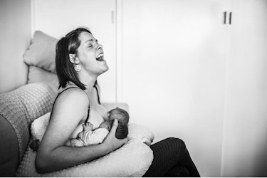 mom breastfeeding twins 