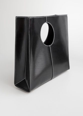 Structured Leather Square Tote