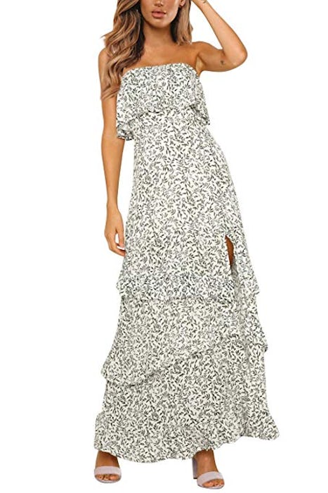 Yidarton Strapless Maxi Dress