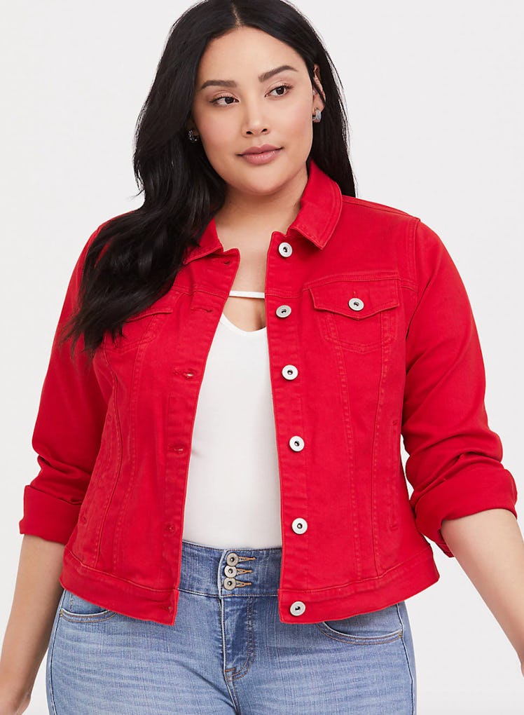 Red Denim Trucker Jacket