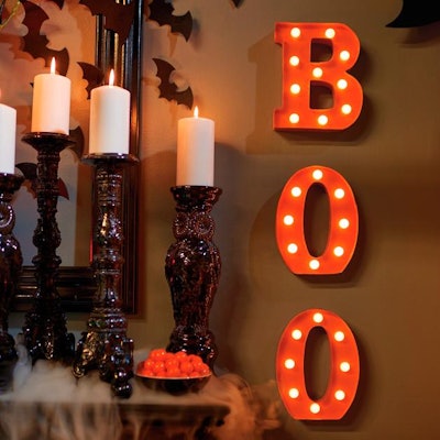 Battery-operated BOO marquee letters