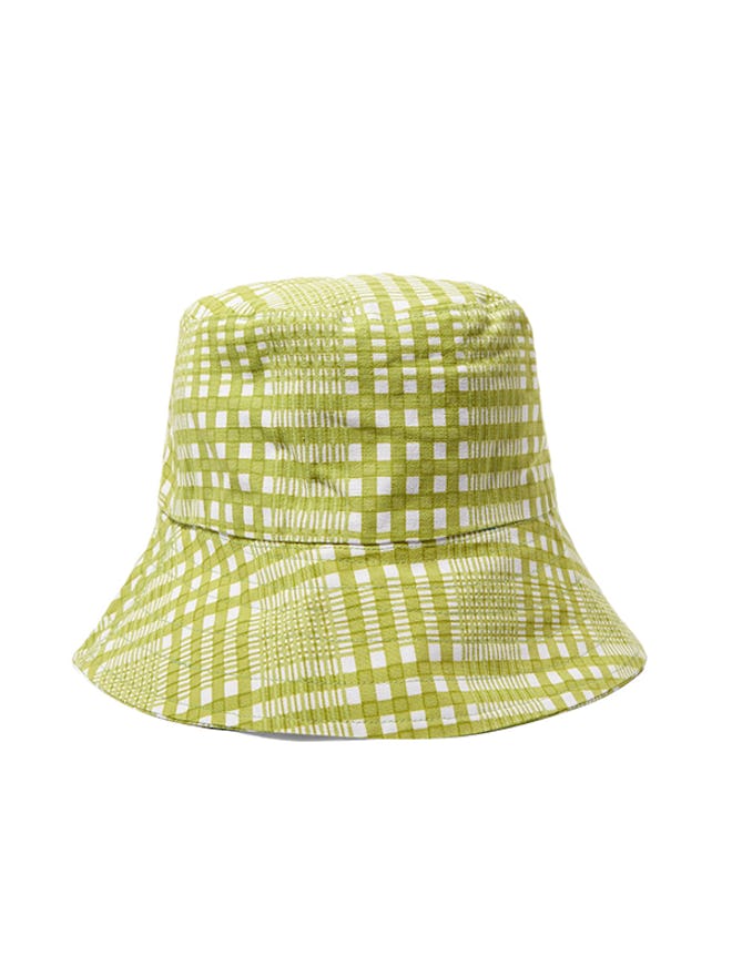 Checked Cotton-Canvas Bucket Hat
