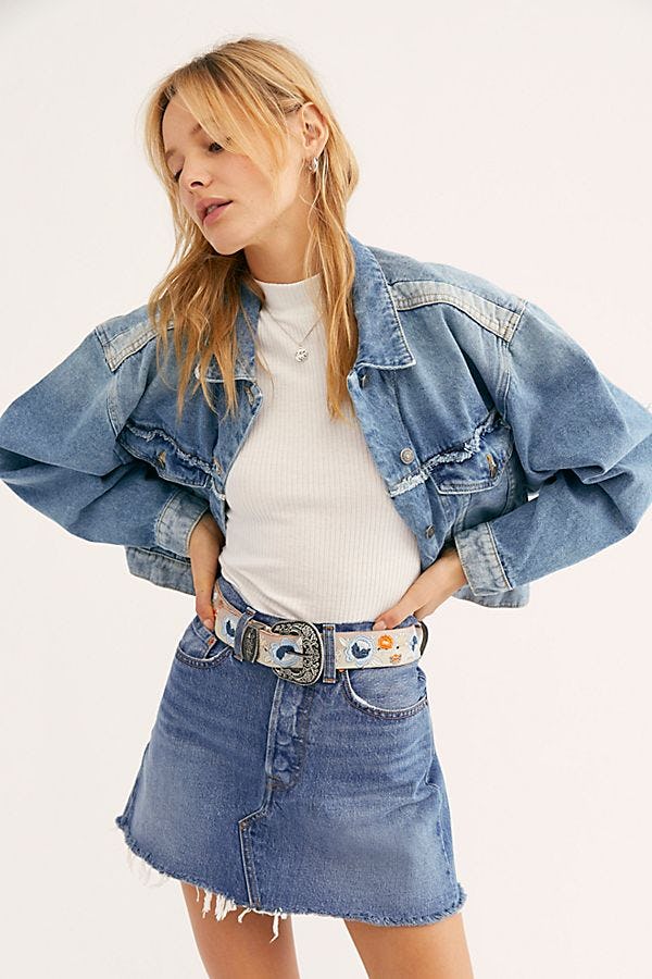 free people bedford cotton cropped denim jacket