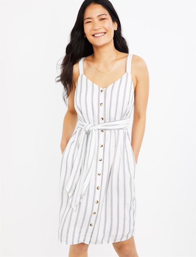 Striped Button Front Dress