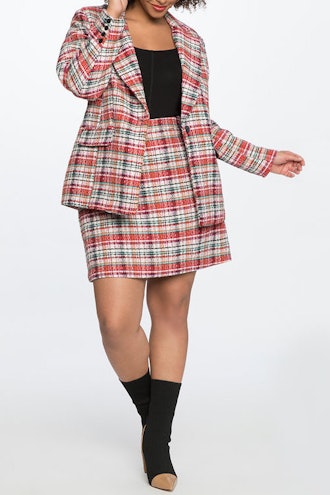 Tweed Blazer & A-Line Skirt