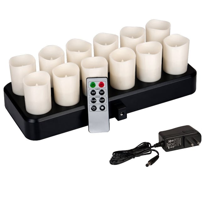 HERO-LED Rechargeable Votive Candles (12-Piece)