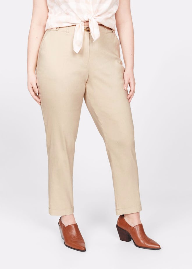Straight Linen-Blend Trousers