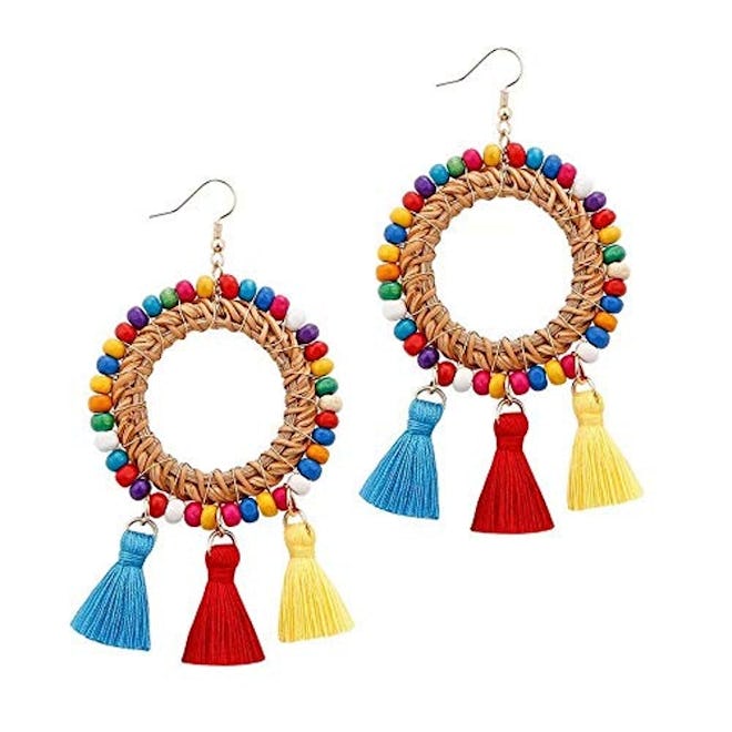 Rattan Tassel Earrings