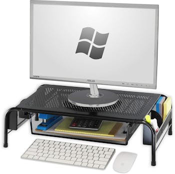 SimpleHouseware Monitor Stand With Organizer Drawer 